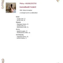 Petra, Szexpartner VIII. kerület, 22 év Nő VIII. kerület Budapest Magyarország, +36306295793